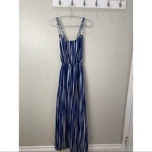 Banana Republic Blue Striped Maxi Dress